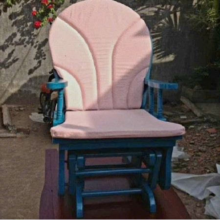 Ghế Lắc Trẻ Em - Màu Xanh : Nệm Ghế Chấm Bi